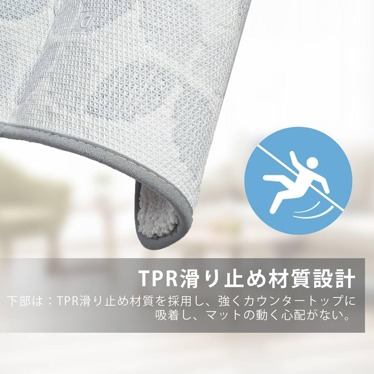 RAKUGEN バスマット 40x60cm ドット柄 黒 グレー フェイクカシミヤ 吸水速乾 滑り止め付き 柔らかい 厚手 洗濯機洗い可能 浴室 玄関