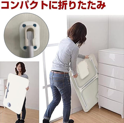 RAKUGEN 折りたたみ ローテーブル 引き出し＆タブレット溝付き｜40×60cm 木製 コンパクト 一人暮らし ベッド・座卓対応