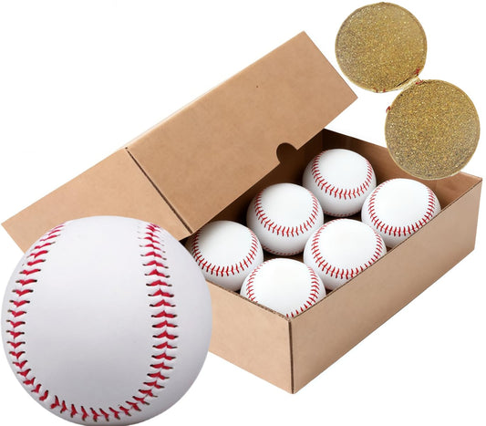 RAKUGEN 硬式野球ボール キャッチボール グローブ野球ボール トスバッティング ティーバッティング ゴロ捕球 高い耐久性 PVC+木屑芯素材 野
