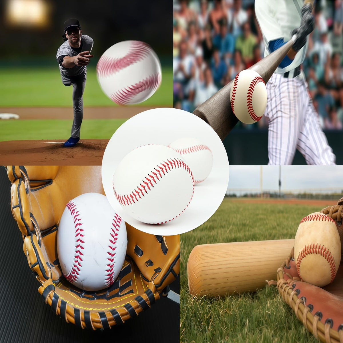 RAKUGEN 硬式野球ボール キャッチボール グローブ野球ボール トスバッティング ティーバッティング ゴロ捕球 高い耐久性 PVC+木屑芯素材 野