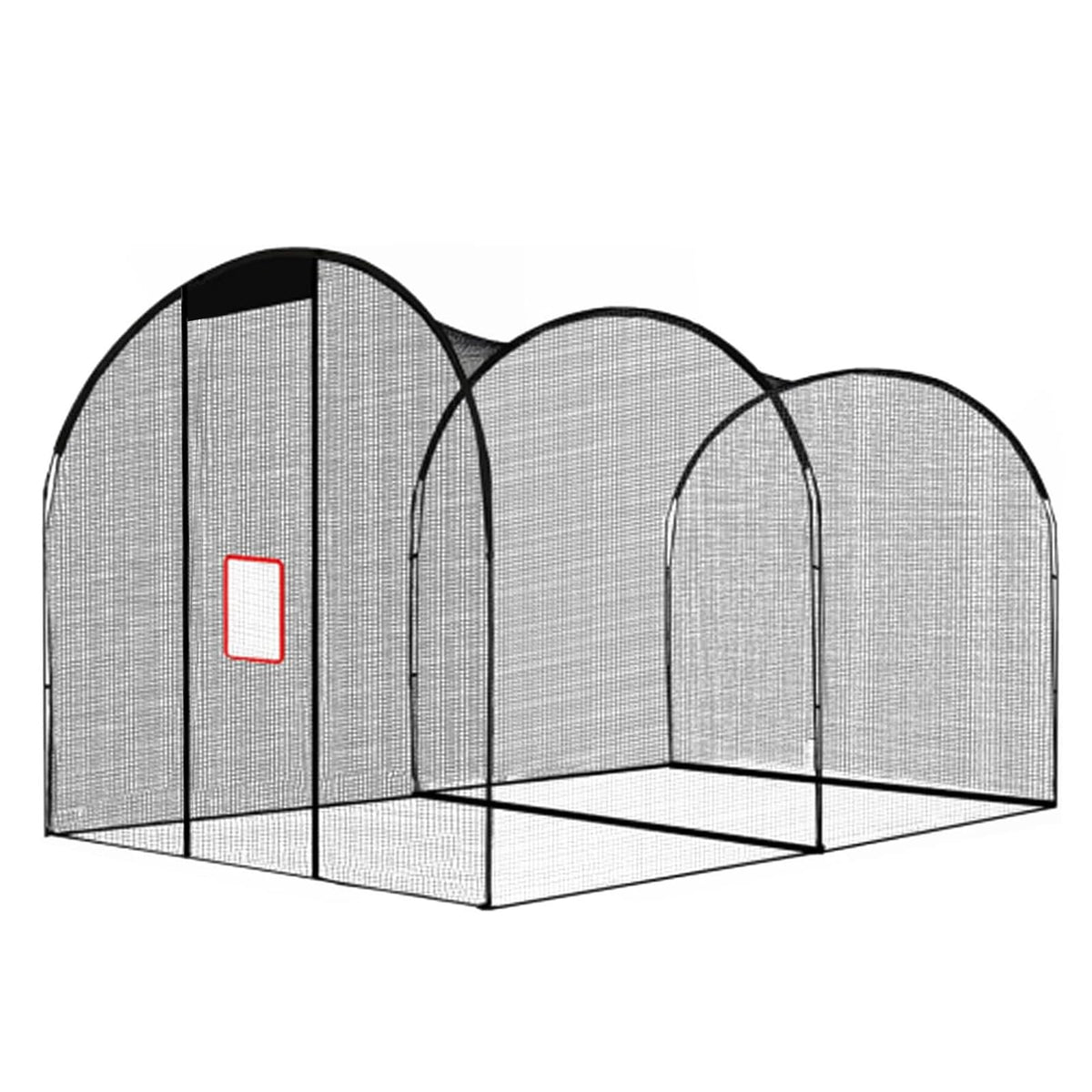 RAKUGEN 野球ネット 野球バッティングゲージ 練習器具 3m×3m×5m 大型 防球ネット バッティングケージ 打撃練習 飛散防止 簡単収納 キ