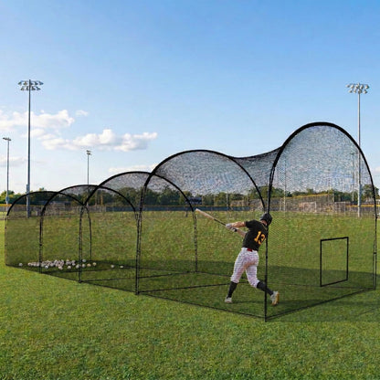 RAKUGEN 野球バッティングゲージ 13.4m×3.6m×3m 大型 バッティングネット 防球ネット 硬式軟式対応 キャリーバッグ付き