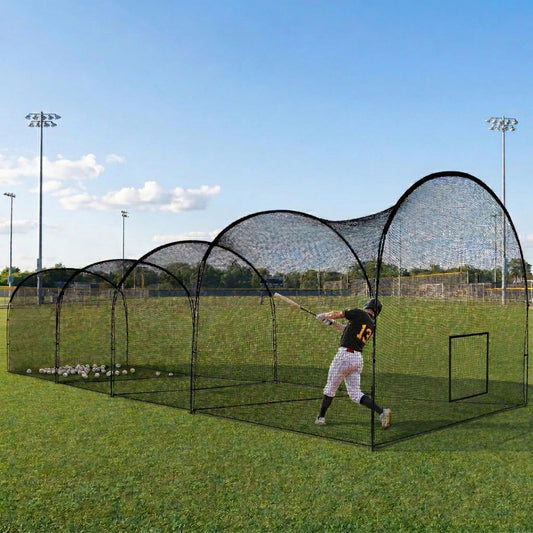 RAKUGEN 野球バッティングゲージ 13.4m×3.6m×3m 大型 バッティングネット 防球ネット 硬式軟式対応 キャリーバッグ付き