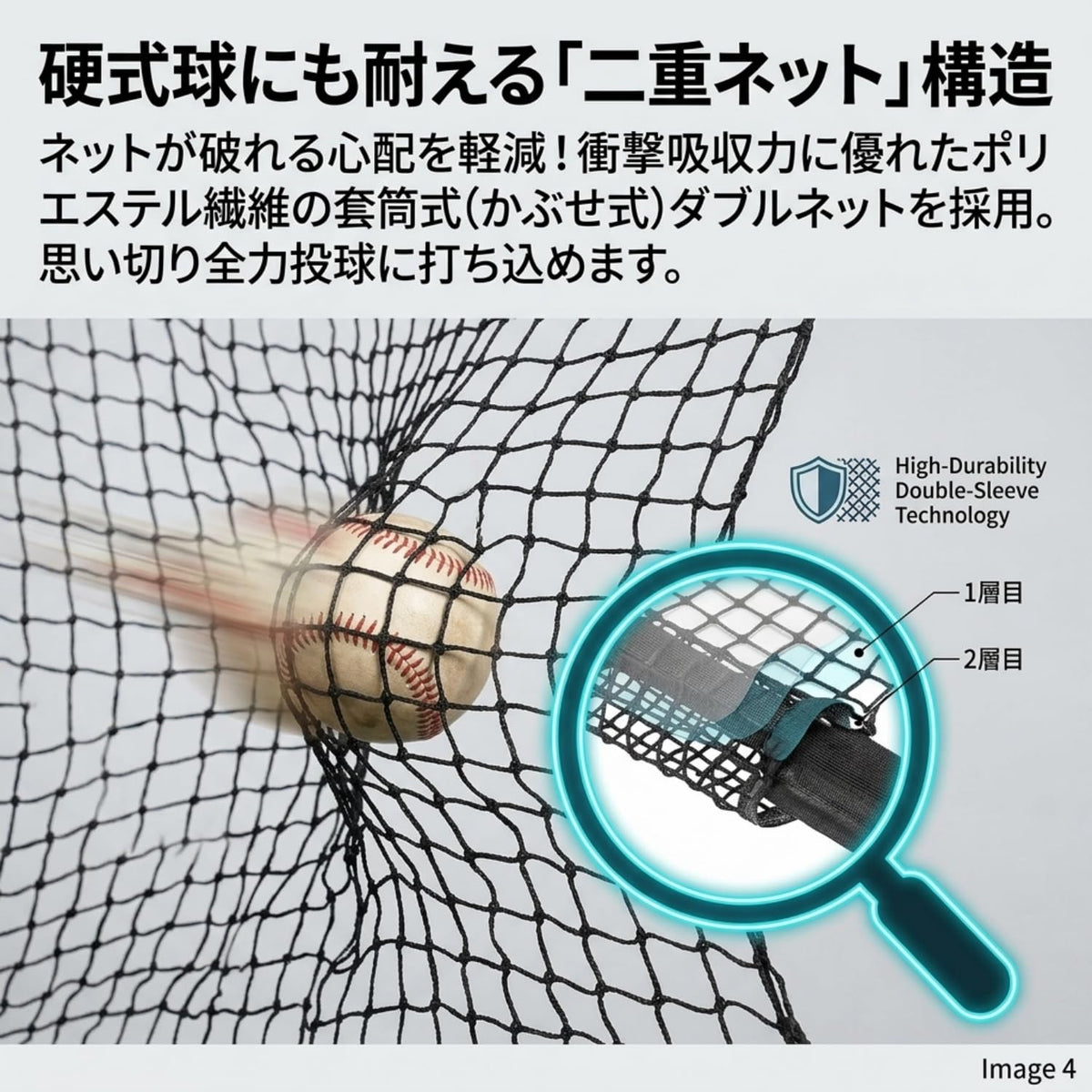 RAKUGEN 野球防球ネット Z字型 1.8×1.0×2.1m 投手保護 バッティング ピッチング 硬式軟式対応 組み立て式