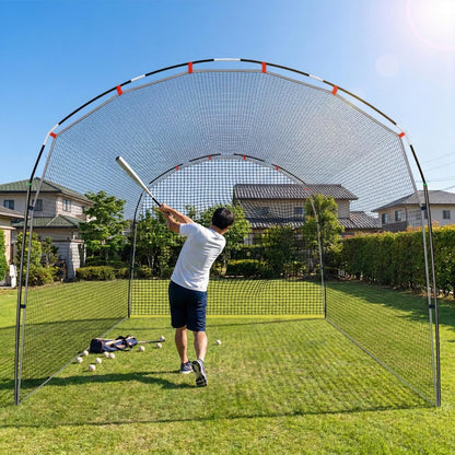 RAKUGEN 野球バッティングゲージ 4m×3m×2.4m 大型 バッティングネット 防球ネット 硬式軟式対応 キャリーバッグ付き