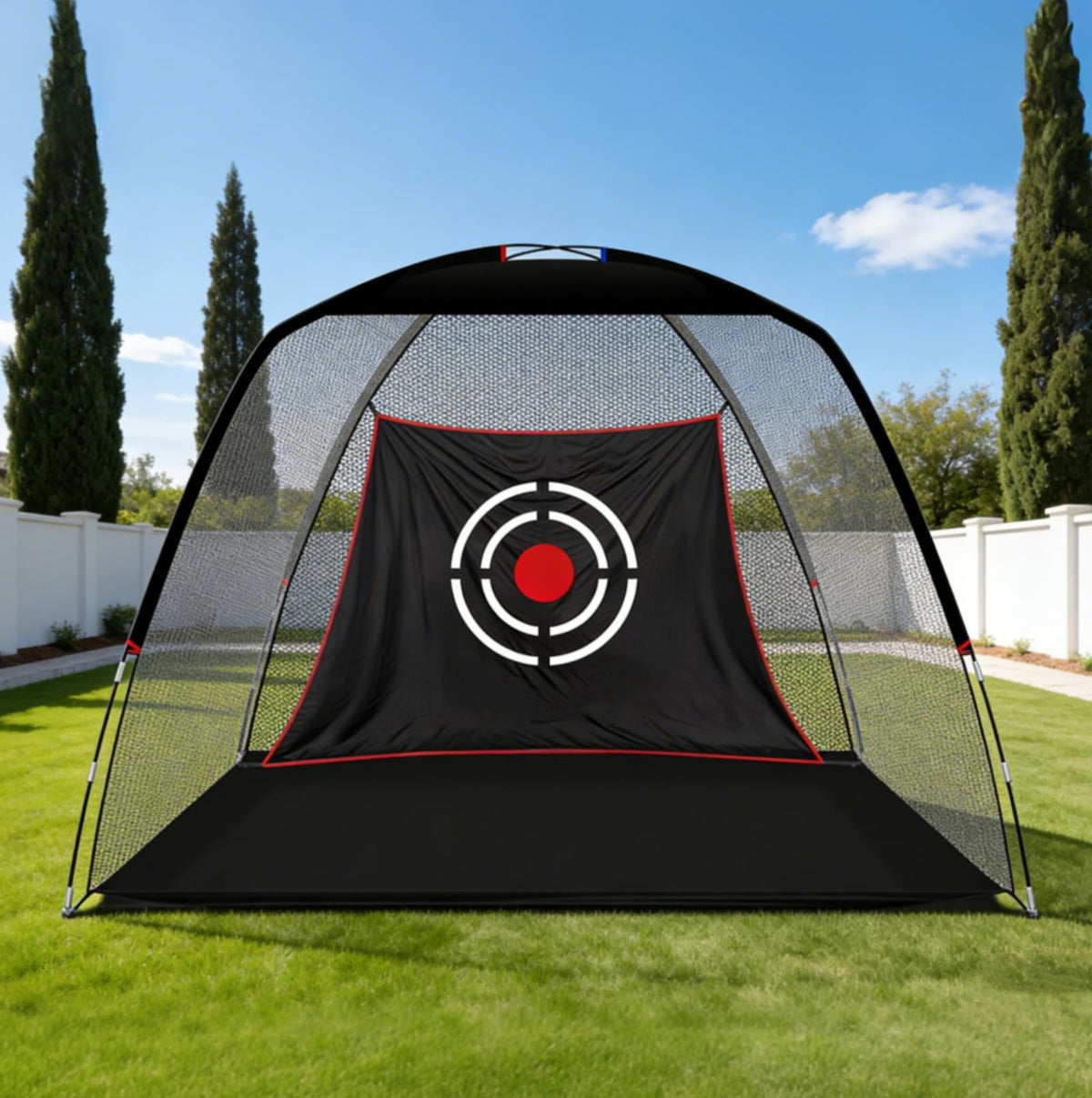 RAKUGEN ゴルフネット 練習用 大型 室内屋外 3x2x1.8m お庭 自宅練習 トレーニング器具 打ち込み 組み立て式 設置簡単 バッグ付き