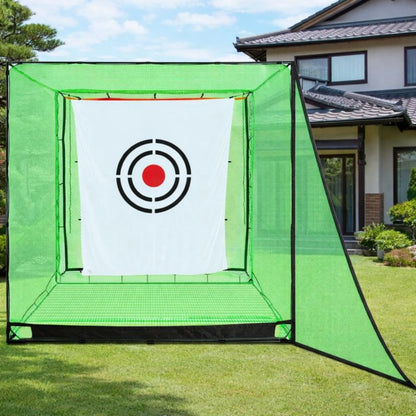 RAKUGEN ゴルフネット 練習用 大型 2.1m 自宅 室内 - 全鉄管フレーム 高安定性 集球構造 サイドネット付 衝撃吸収 組み立て簡単 -