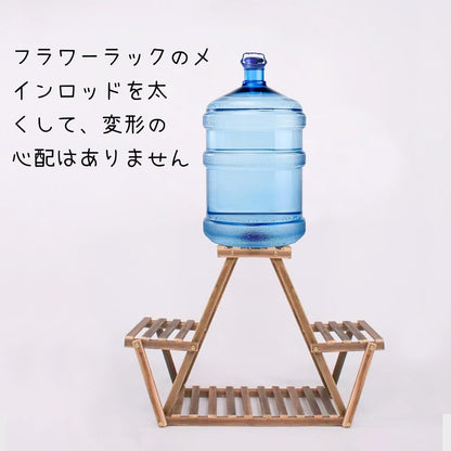 RAKUGEN 木製3段 フラワースタンド 屋外・室内対応 観葉植物用 プランタースタンド 植木鉢スタンド 花台 鉢スタンド 植木鉢台 鉢置き台 おし