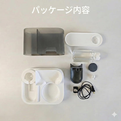 RAKUGEN 自動給餌器 自動給水器 2in1 猫 中小型犬用 ステンレス製 2L+1.5L 大容量 重力式 停電対策 留守番対応
