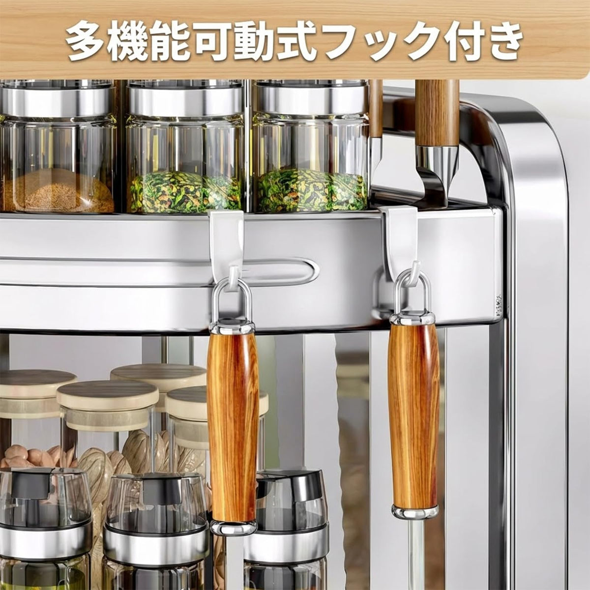 RAKUGEN コーナーラック 扇形構造 おしゃれ 三角コーナーラック 3段 ステンレス製 キッチン収納 スリムデザイン 隙間活用 小物置き台 サビに