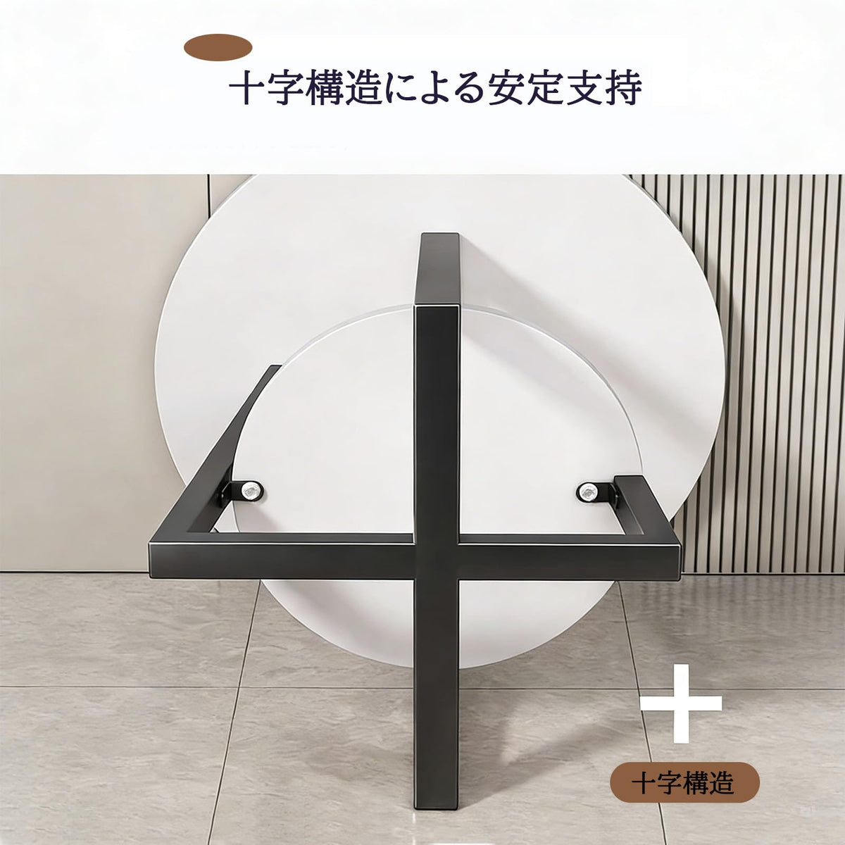 RAKUGEN サイドテーブル 丸型 2段テーブル 大理石調 ベッド横収納 ソファーテーブル モダン 40×40×55cm コンパクト 一人暮らし ミ
