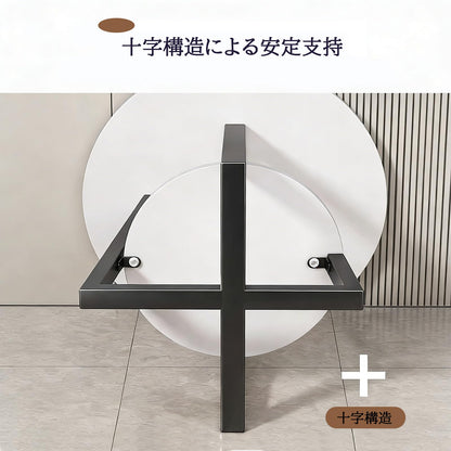 RAKUGEN サイドテーブル 丸型 2段テーブル 大理石調 ベッド横収納 ソファーテーブル モダン 40×40×55cm コンパクト 一人暮らし ミ