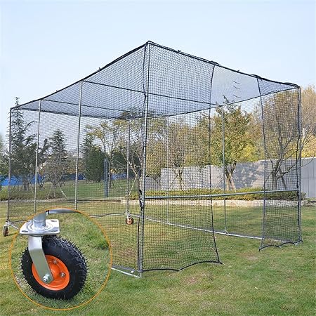 野球バッティングケージ 3x2.5x5ｍ ホイール付き